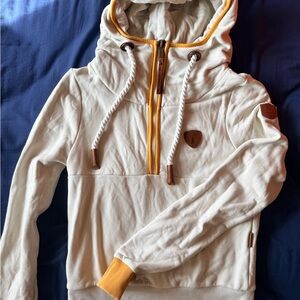 Wanakome Cream Hoodie with Yellow Trim